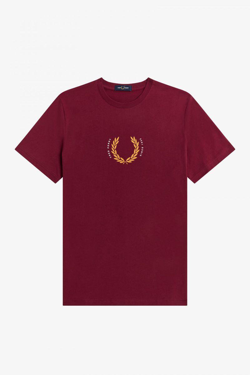 Red Fred Perry Laurel Wreath Men\'s T Shirts | PH 1706MQZA